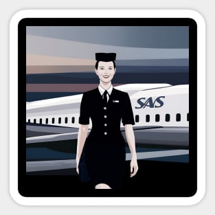 scandinavian stewardess Sticker